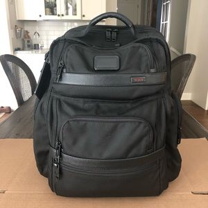 Tumi Nylon and Leather Black Backpack